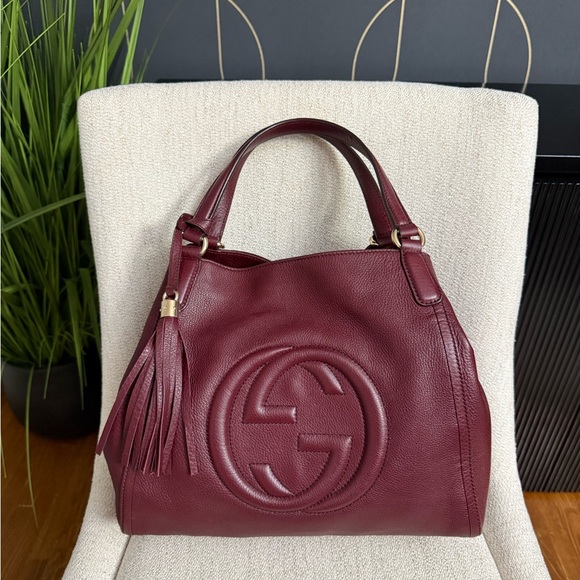 Authentic Gucci SoHo bag burgundy leather - Picture 2 of 16